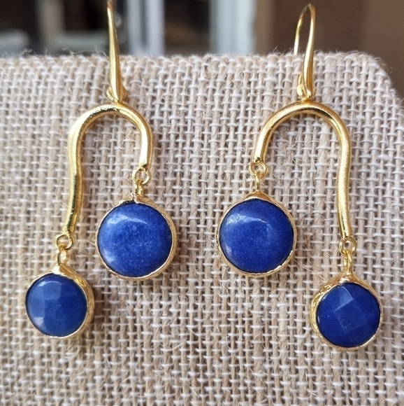 ROYAL Blue Dangle Earrings - Picture 2 of 4